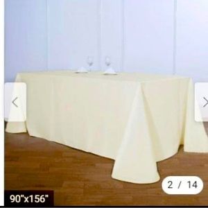 Ivory rectangular tablecloths- rounded corners